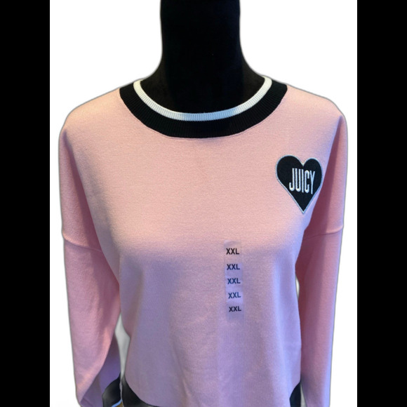 NEW Juicy Couture Sweater Size XXL 2X
Cropped Pullover Crewneck Pale Soft
Pink - Picture 2 of 12
